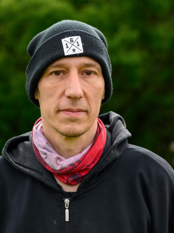 Wolfgang Metzeler-Kick, Ingenieur für technischen Umweltschutz, am 32. Tag des Hungerstreiks. Hungerstreikcamp, Spreebogenpark, Berlin, 07.04.2024
