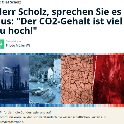 Petition an Scholz: Sprechen Sie es aus: „Der CO2-Gehalt ist viel zu hoch!“